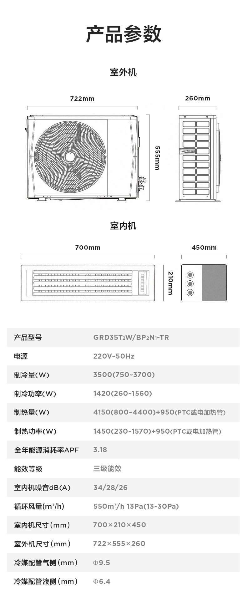 美的風管機12